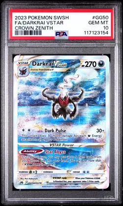 PSA 10 GEM MINT 2023 Pokemon Crown Zenith Darkrai VSTAR Full Art #GG50/GG70 - Image 1
