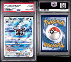 PSA 10 GEM MINT 2023 Pokemon Crown Zenith Darkrai VSTAR Full Art #GG50/GG70 - Image 2