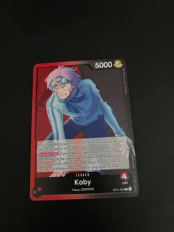 OP11-001 Koby Leader English One Piece TCG Card OP11 A Fist Of Divine Speed - Image 1