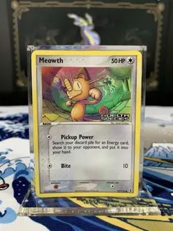 Pokemon Card Ex Delta Species Meowth 77/113 2005 Reverse Stamped Holo - Image 1