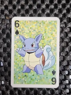 Wartortle Pokemon 1999 Mini Deck Playing Cards 2.5x1.75in Six Of Spades Green - Image 1