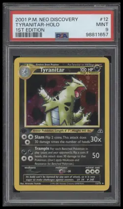 Pokemon Tyranitar Neo Discovery 1st Edition Holo Rare #12 PSA 9 Mint - Image 2