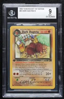 Dark Dugtrio 1st Ed. Pokemon Team Rocket BGS 9 MINT 2000 - Image 1