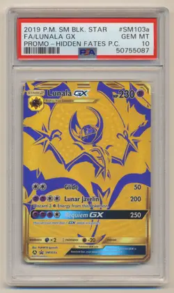 PSA 10 Pokemon Black Star Promo Holo Lunala GX SM103a GEM MINT Condition!! - Image 1