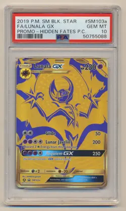 PSA 10 Pokemon Black Star Promo Holo Lunala GX SM103a GEM MINT Condition!! - Image 1