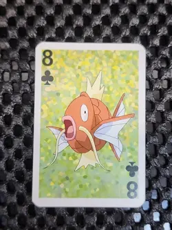 Magikarp Pokemon 1999 Mini Deck Playing Cards 2.5x1.75in Eight Of Clubs Green - Image 1