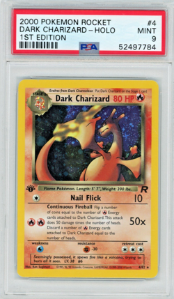 2000 Pokemon Rocket Dark Charizard #4 1st Edition Holo PSA 9 - Image 1