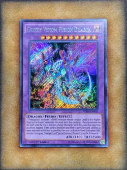 Yugioh Greedy Venom Fusion Dragon FUEN-EN010 Secret Rare 1st Ed LP - Image 1