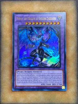Yugioh Veidos the Dragon of Endless Darkness LEDE-EN092 Ultra Rare 1st Ed NM - Image 1