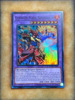 Yugioh Ultimate Flame Swordsman MZMI-EN004 Super Rare 1st Ed NM - Image 1
