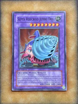 Yugioh Super Vehicroid Jumbo Drill POTD-EN036 Super Rare 1st Ed NM - Image 1