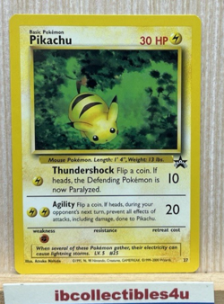 Pikachu # 27 WOTC Black Star PROMO "Bumblebee" Pokemon Card Vintage NM MINT - Image 1