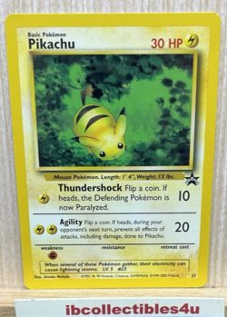 Pikachu # 27 WOTC Black Star PROMO "Bumblebee" Pokemon Card Vintage NM MINT - Image 2
