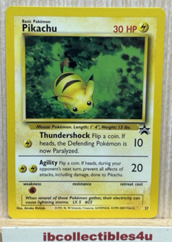 Pikachu # 27 WOTC Black Star PROMO "Bumblebee" Pokemon Card Vintage NM MINT - Image 3