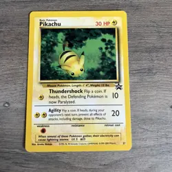 Pikachu # 27 WOTC Black Star PROMO "Bumblebee" Pokemon Card Vintage NM MINT - Image 1