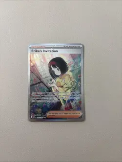 Pokemon TCG Trainer Card Erika's Invitation Holofoil 203/165 NM+ Condition - Image 1