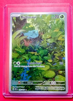 Rare Pokemon 151 Bulbasaur Card 166/165 Holo Ilustration Scarlet Violet Mint - Image 1