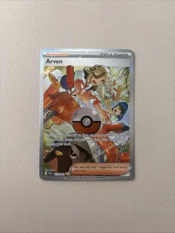 Pokemon TCG Trainer Arven Supporter Card Holo Full Art Rare Near Mint 235/091 - Image 1