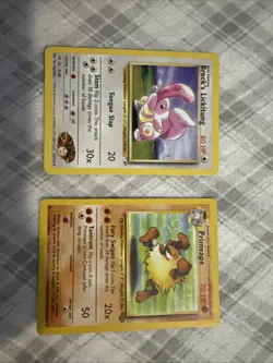 Pokemon TCG Brock's Lickitung Gym Heroes 41/132 Unlimited Card + Primeape 43/64 - Image 1