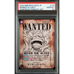 PSA 10 Luffy OP05-119 Wanted Emperors in the New World Japanese ONE PIECE Card - Image 1