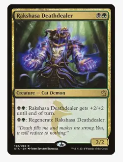 Rakshasa Deathdealer #193 KTK Magic Card in Protective Sleeve - Image 1