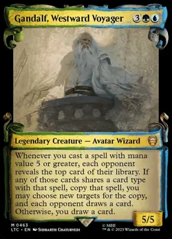 1x (463) Gandalf, Westward Voyager - SHOWCASE SCROLL MTG Commander The Lord of t - Image 1