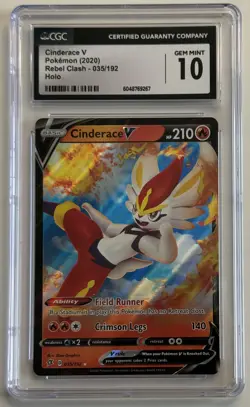 Pokemon | Cinderace V 035/192 Holo | Rebel Clash | CGC Gem Mint 10 | Graded Card - Image 3