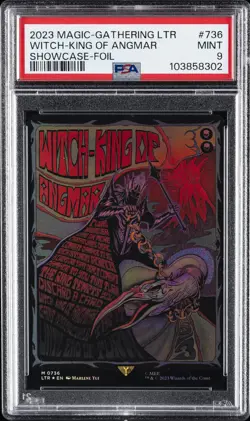 2023 MTG TALES OF MIDDLE-EARTH SC-FOIL #736 WITCH-KING OF ANGMAR PSA 9 - Image 1