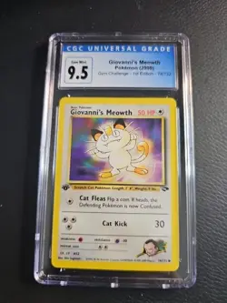CGC 10 9.5 2000 Pokemon Gym Challenge Giovannis Meowth 1st Edition (1. Edition) - Image 1
