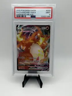 2020 Pokemon SWSH FA/ Charizard VMAX Darkness Ablaze #020 PSA 9 Mint - Image 1