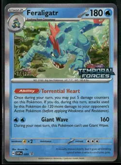 Feraligatr SVP 089 STAFF - Pokemon TCG Pre Release Promo Temporal Forces NM - Image 1