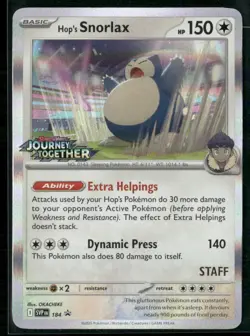 Snorlax SVP 184 STAFF - Pokemon TCG Pre Release Journey Together NM - Image 1
