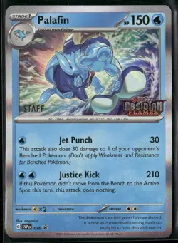 Palafin SVP 036 STAFF - Pokemon TCG Pre Release Promo Obsidian Flames NM - Image 1
