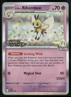Lillie's Ribombee SVP 183 STAFF - Pokemon TCG Pre Release Journey Together NM - Image 1