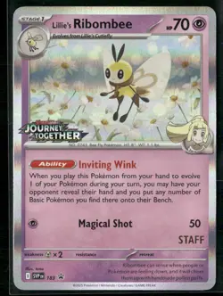 Lillie's Ribombee SVP 183 STAFF - Pokemon TCG Pre Release Journey Together NM - Image 1