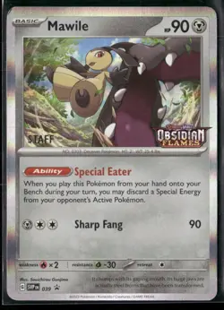 Mawile SVP 039 STAFF - Pokemon TCG Pre Release Promo Obsidian Flames NM - Image 1