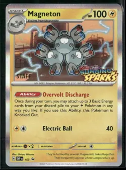Magneton SVP 153 STAFF - Pokemon TCG Pre Release Promo Surging Sparks NM - Image 1