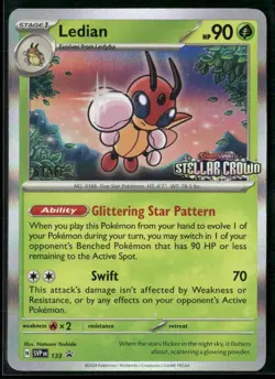 Ledian SVP 133 STAFF - Pokemon TCG Pre Release Promo Stellar Crown NM - Image 1