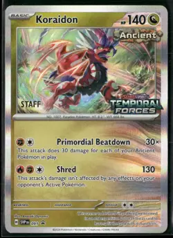 Koraidon SVP 091 STAFF - Pokemon TCG Pre Release Promo Temporal Forces NM - Image 1