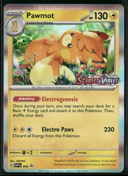 Pawmot SVP 006 STAFF - Pokemon TCG Pre Release Promo Scarlet & Violet Base NM - Image 1