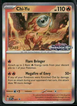 Chi-Yu SVP 057 STAFF - Pokemon TCG Pre Release Promo Paradox Rift NM - Image 1