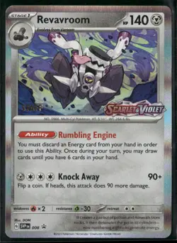 Revavroom SVP 008 STAFF - Pokemon TCG Pre Release Promo Scarlet & Violet Base NM - Image 1