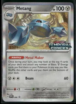 Metang SVP 090 STAFF - Pokemon TCG Pre Release Promo Temporal Forces NM - Image 1