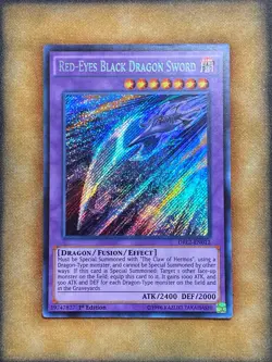 Yugioh Red-Eyes Black Dragon Sword DRL2-EN012 Secret Rare 1st Ed LP - Image 1