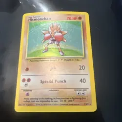 Hitmonchan 7/102 Holo Base Set Pokemon Card - Heavy Played - Image 1