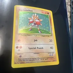 Hitmonchan 7/102 Holo Base Set Pokemon Card - Heavy Played - Image 6