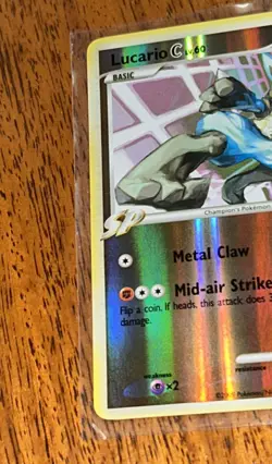 2009 Pokemon Card Lucario C Reverse Hologram Excellent Condition Nintendo - Image 3