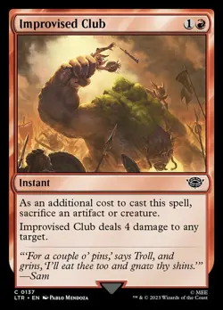 4x Improvised Club MTG The Lord of the Rings: Tales of Middle-Earth NM Magic Reg - Image 1