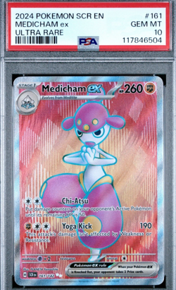 2024 POKEMON SCR EN-STELLAR CROWN ULTRA RARE #161 MEDICHAM EX PSA 10 - Image 1