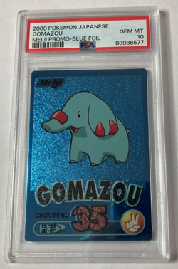 2000 Pokemon Japanese Meiji Promo Blue Foil Gomazou Phanpy PSA 10 POP 1 - Image 3